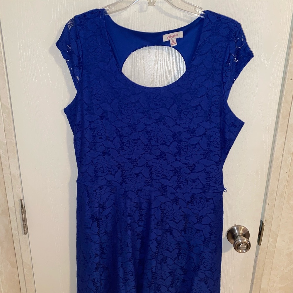 Candie’s Blue Lace Skater Dress